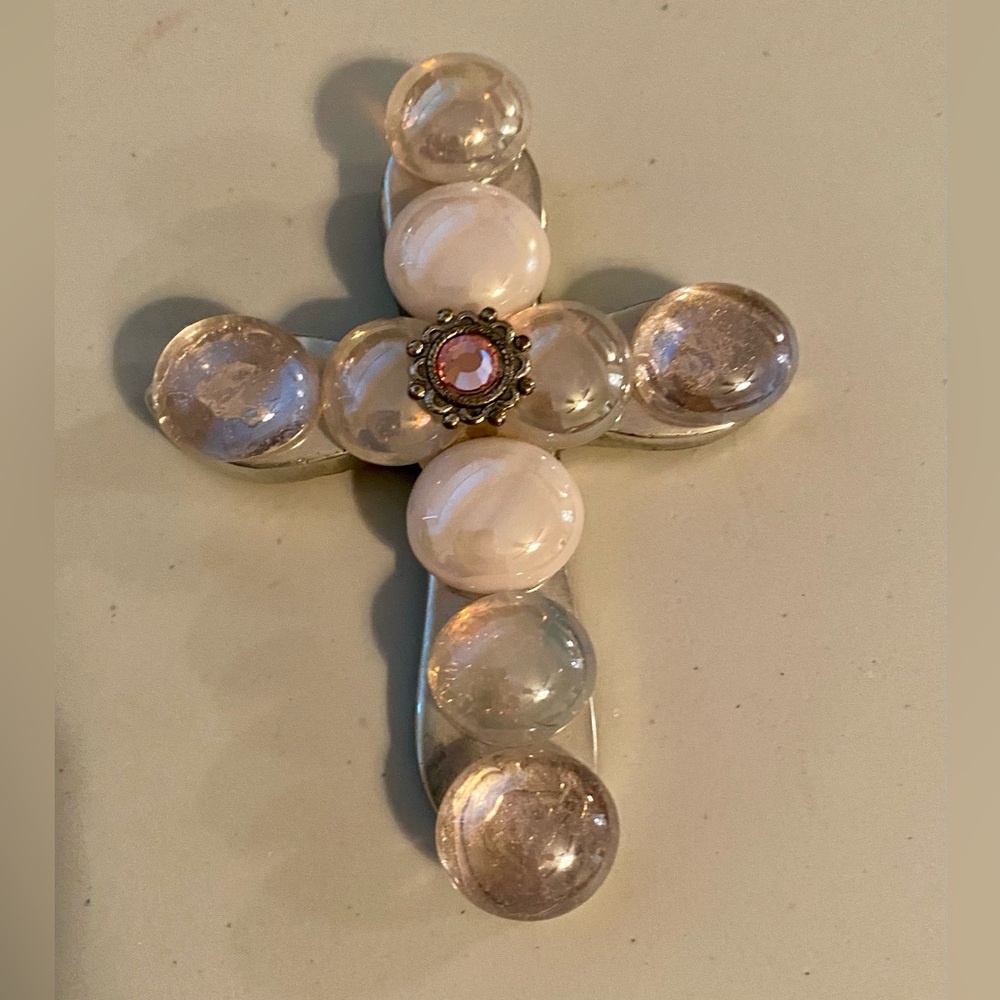 Pink Bejeweled Accent Cross